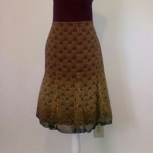 Skirt-Brown-Liz Claiborne-midi mermaid style